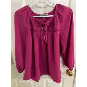 🔵 Women's danielrainn Blouse, Magenta, Size M New with tag retails $68